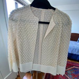 White embellished silk jacket